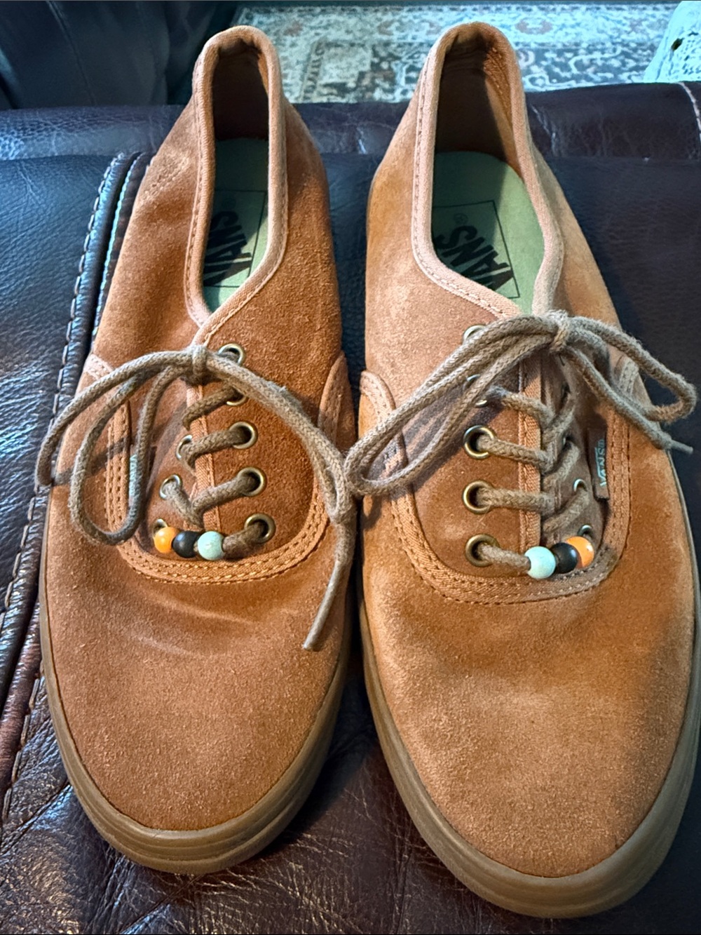 Vans Men’s Suede Lace-Up Sneakers in Brown